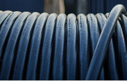 Closeup of cable drums