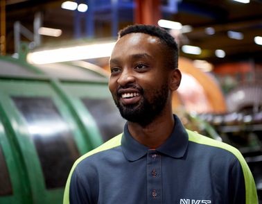 Employee in production hall