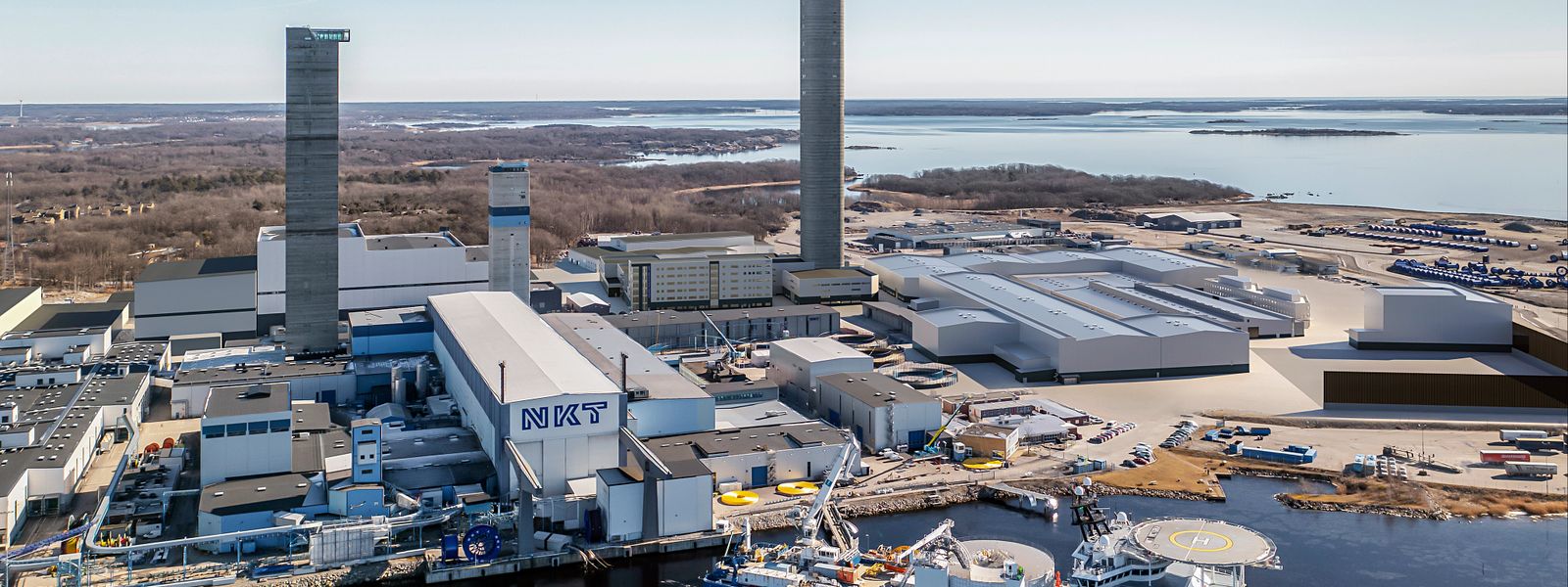 NKT site in Karlskrona with all three towers and NKT Victoria